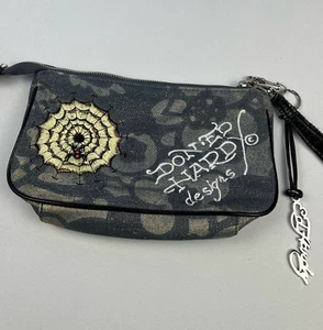 Bolso Muñequera Don Ed Hardy Designs Cierre con Cremallera Bordado Mariposa Telaraña - Imagen 1 de 13
