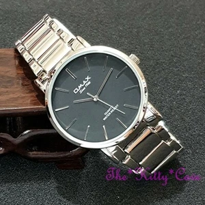 OMAX Diseñador Acero Inoxidable, Rodio Chapado, Reloj De Vestir Clásico HBJ867 - Imagen 1 de 10