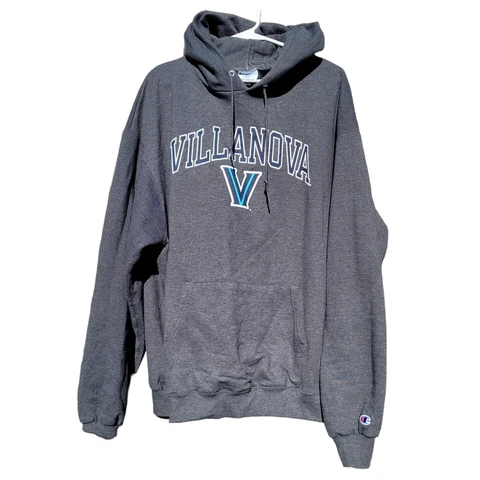 Champion Eco Authentic Villanova Mens 2XL Gray Hoodie Sweatshirt College Cover
