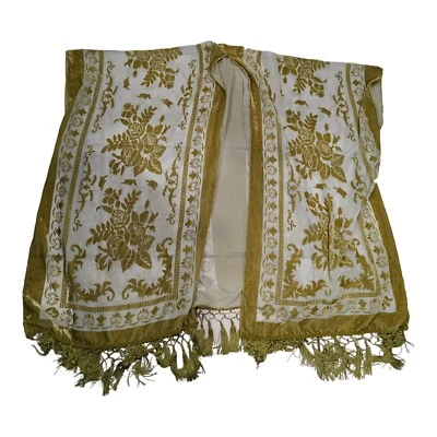 Free People Velvet Burnout Kimono Wrap Boho One Size OS Coverup Fringe Mustard - Image 1 of 4