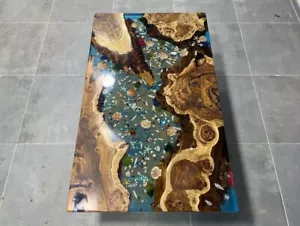 unique Epoxy River Table ? Live Edge Walnut Wood Handmade - Picture 1 of 11