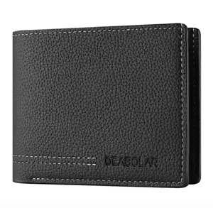 Men New Minimalist Wallet Ultra-thin PU Leather Multi-slot Designed Wallet IRL - Imagen 1 de 3