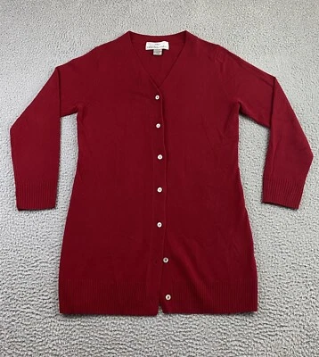 Cárdigan rojo para mujer Precious Fibers 100 % cachemir suéter talla XS EXC sin usar Foto 1 de 4