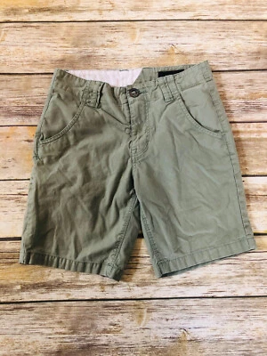 Volcom Youth True To This Shorts Sz 10 Sage Green Flat Front Cotton Blend Chino - Image 1 of 4