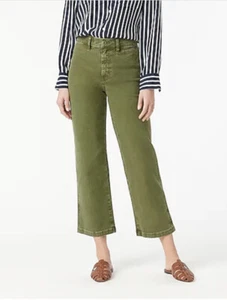 NWT J.Crew Size 24 Garment-Dyed Slim Wide Leg Jean Green SP' 2021 AV814 $128 - Picture 1 of 4