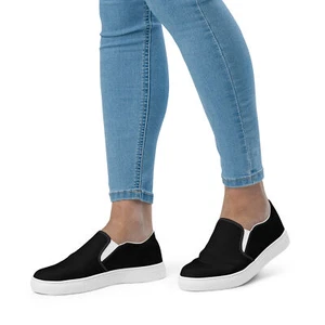 Women’s slip-on canvas shoes, Color: Black - Picture 1 of 46