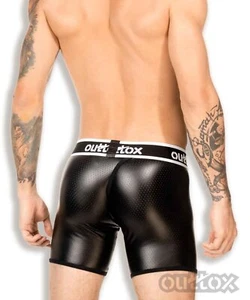 Outtox By Maskulo Shorts Wrapped Rear Cycling Fetish Short White SH143-90 9 - Picture 1 of 5