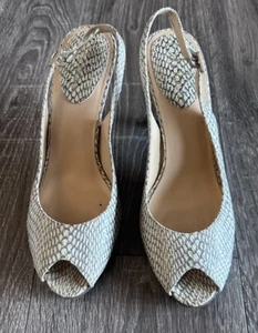 Cole Haan Carma OT Air Sling Women Cobra Embossed Heels Shoe Size 10B - Picture 1 of 14