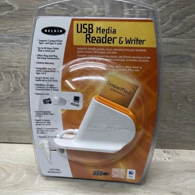 Belkin USB Compact Flash Card Reader For Type I & Type II Cards - New - Image 1 of 4