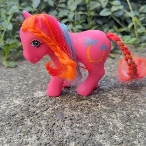 My Little Pony G1 Tropical Ponies "PINA COLADA" Palm Trees Pink MLP 1987 Vintage - Picture 1 of 9
