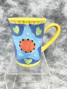 Taza Whittard Of Chelsea Estrellas y Corazones Estilo Años 90 Pintada a Mano Colorida H 11cm - Imagen 1 de 7
