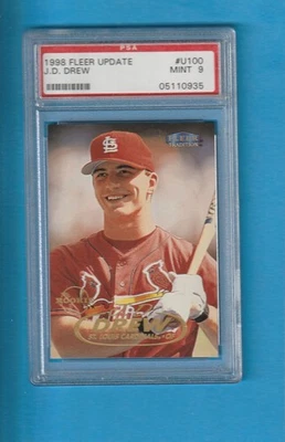 1998 Fleer Update #U100 * Cardinals J.D. Drew (RC)* PSA 9 * Mint - Image 1 of 2