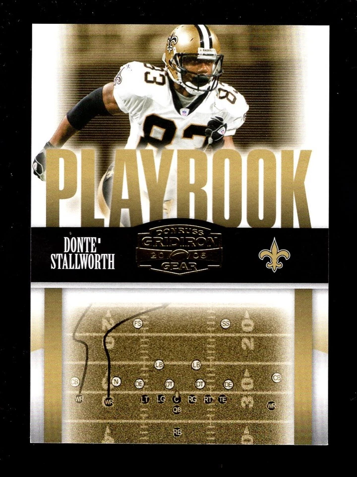 2006 GRIDIRON GEAR PLAYBOOK PB14 DONTE' STALLWORTH 281/500 SAINTS - Image 1 of 1