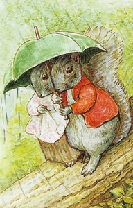 Postcard Beatrix Potter "Timmy and Goody Tiptoes Under an Umbrella " 1911 MNT - Picture 1 of 1