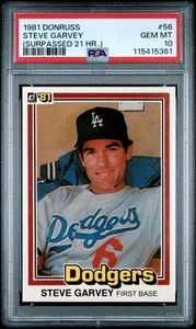 PSA 10 GEM MINT 1981 DONRUSS STEVE GARVEY #56 DODGERS ERROR 15361 B131 - Picture 1 of 2