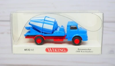 Wiking 0532 02, Mezclador de cemento nariz corta Mercedes Benz, azul, escala HO Foto 1 de 2