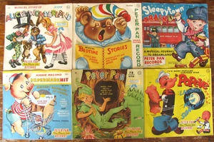 Vintage Lot of 6 Peter Pan Children’s Vinyl Record/ COVERS ONLY - 1956-58 - Picture 1 of 8