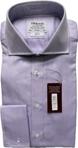 T.M. Camisa Lewin 15.5/36 Calce Ajustado Nueva con Etiquetas Lila Espiga Manga Larga Nueva Lujo - Imagen 1 de 5
