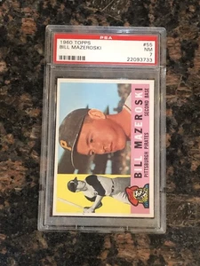 1960 Topps Bill Mazeroski #55 Baseball Card PSA 7 - Picture 1 of 2