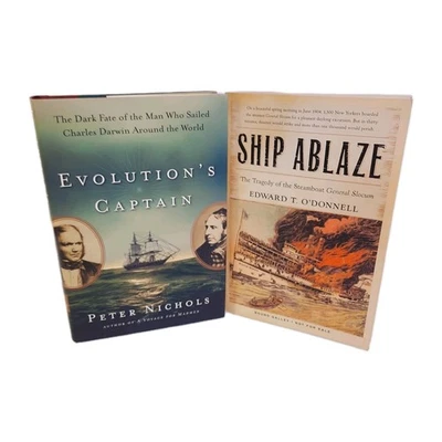 Maritime History Lot x2 Steamboat Gen Slocum & Darwin Evolution's Captain HC/PB - Image 1 of 4