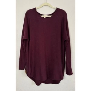 Michael Kors Pullover weinrot seitlicher Reißverschluss gerippt L - Bild 1 von 11