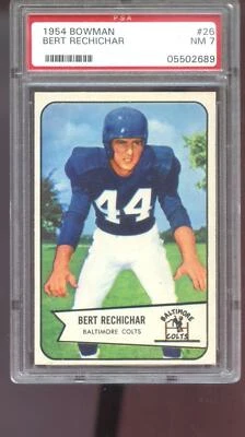 1954 Bowman #26 Bert Rechichar PSA 7 Graded Football Card NM Baltimore Colts - Image 1 of 2