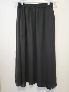 August Silk Skirt Long Black Flowy Small Petite 100% Silk - Picture 1 of 5