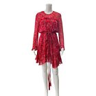Iro Red Floral About Mini Tired Ruffle Wrap Dress Size Fr38 6