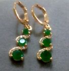 Emerald Earrings 18k Yellow Gold Filled Gf Earrings Gift