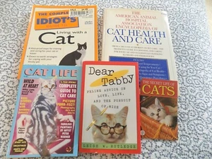 Lot of 6 Cat Pet Themed Books ~ Dear Tabby, Cat Health, Idiot's Guide, & More - Picture 1 of 1