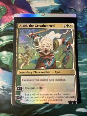 MTG NFC "miscut" War of the Spark Foil Ajani, the Greathearted #1 - Image 1 of 2