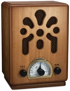 ClearClick Classic Vintage Retro Style Handmade Wooden AM/FM Radio w/ Bluetooth - Picture 1 of 6