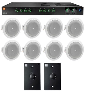 JBL CSMA240 Commercial Amplifier+(8) 4" In-Ceiling Speakers+(2) Wall Controllers - Picture 1 of 11