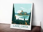 Lake Orta Italy Traditional 40X50cm Stretched Travel Canvas Wall Art Print