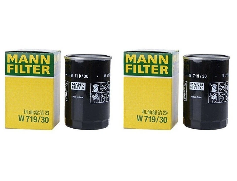 Juego de 2 filtros de aceite de motor Mann W 719/30 para Audi 90 100 A4 200 TT S6 S4 Foto 1 de 1