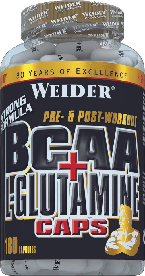 103,92€/kg Weider BCAA + Glutamin Amnino Hochwertig Aminosäure 180 Kapseln - Bild 1 von 1