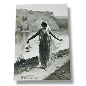 Postal Le Soir Roger Jourdain Salón de París Francia Arte Espalda Dividida C315 - Imagen 1 de 2