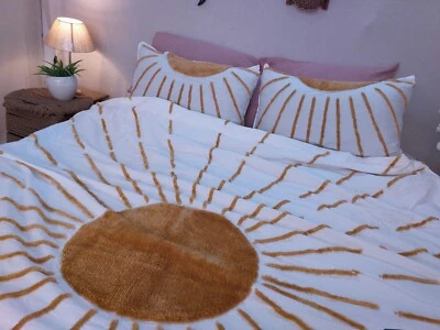 Cotton Tufted Duvet Cover Set, Boho Queen Size Comforter Cover King Quilt Cover - Image 1 of 4