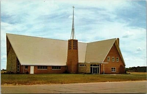 First Lutheran Church Cumberland Wisconsin Postcard - Picture 1 of 2