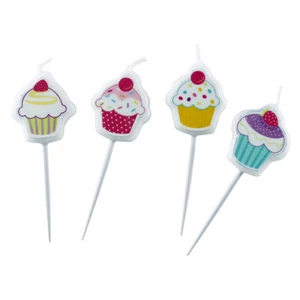 Muffin Figuren Tortenkerzen Törtchen Mini Torten Deko Minikerzen 4 Stk Cupcakes - Bild 1 von 1
