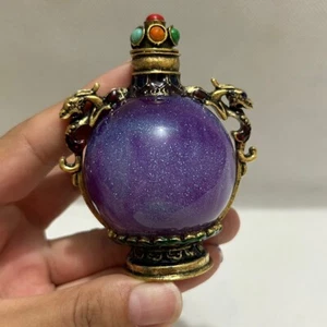 Rare China Antique Agate Jade Snuff Bottle Classical Ornament Jewelry Collection - Picture 1 of 9