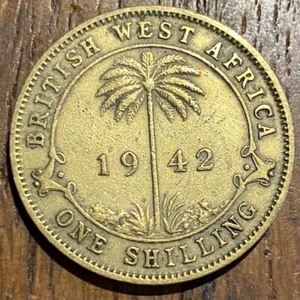 PIECE DE 1 SHILLING 1942 BRITISH WEST AFRICA (1047) RECHERCHÉE !!! - Picture 1 of 2