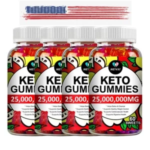 Keto ACV BHB Gummies For Fat Burn Weight Loss Detox Keto Diet Pills 4 x 60 Gummy - Picture 1 of 14
