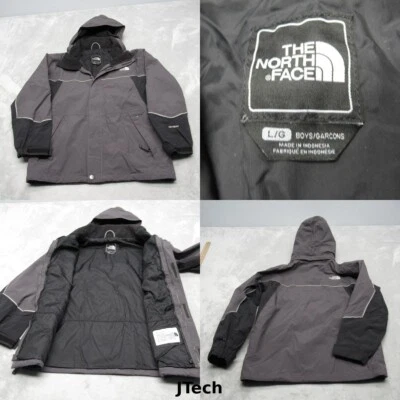 Chaqueta The North Face para niños grande gris Hyvent con capucha impermeable carcasa de intercambio Foto 1 de 4