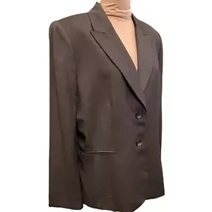Alex Marie Women 16 Suit Jacket Blazer Office Corporate Corpcore Brown Pinstripe - Picture 1 of 9