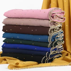Women Girls Jersey Hijab Scarf Hijab Shawl Scarf Headcover Scarves Head Wrap - Picture 1 of 44