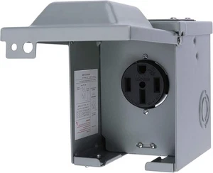 50 Amp 125/250 Volt Power Outlet Box, Enclosed 50A NEMA 14-50R Box  - Picture 1 of 9