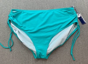 Sonnet Shores side Cinch Full Coverage Bikini Tankini Swimsuit Bottom Teal 24W - Picture 1 of 15
