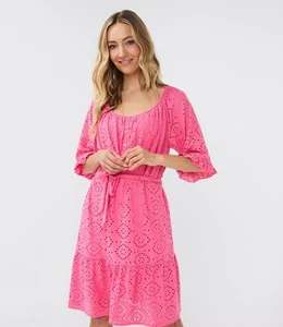 NWT Esqualo Embroidery Pink Eyelet Dress - Size M - Summer 2024 Collection - Picture 1 of 19