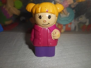 Mattel Mega Bloks First Builders Ragazza Blocco Persona Capelli Biondi Cappotto Rosa 2,5" - Foto 1 di 8
